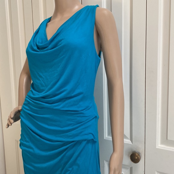 NWT RED Saks Fifth Avenue Womens M Teal Dress. So comfy and flattering. - Picture 3 of 12